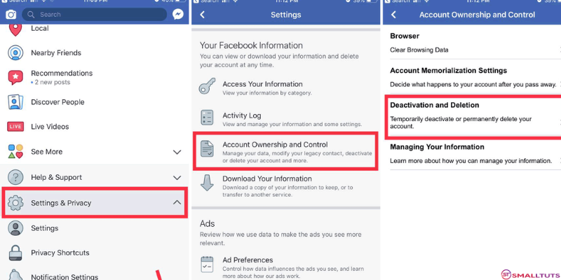 How to deactivate facebook account?